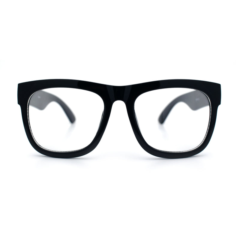 Classic Black Nerdy Thick Oversized Horn Rim Clear Lens Fashion Eyeglasses