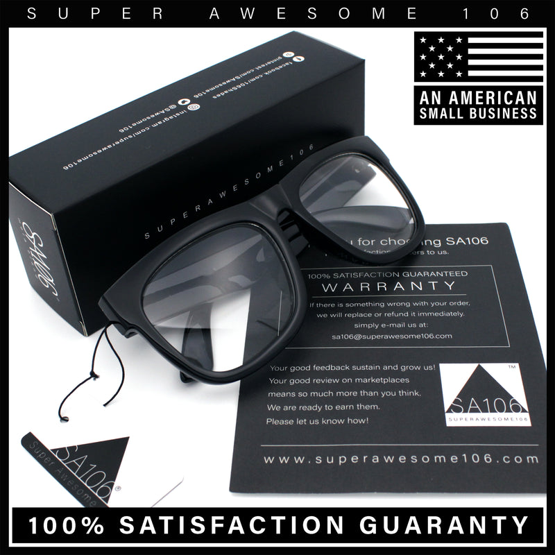 Classic Black Nerdy Thick Oversized Horn Rim Clear Lens Fashion Eyeglasses