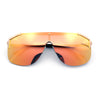 Oversized Shield Rectangular Rimless Metal Frame Racer Sunglasses