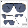 Oversized Shield Rectangular Rimless Metal Frame Racer Sunglasses