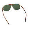 Oversized Shield Rectangular Rimless Metal Frame Racer Sunglasses