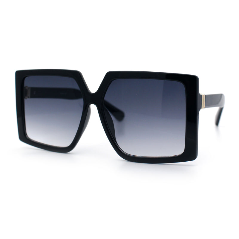 Womens Oversized Rectangular Butterfly Luxury Chic Plastic Sunglasses