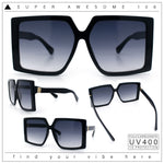 Womens Oversized Rectangular Butterfly Luxury Chic Plastic Sunglasses