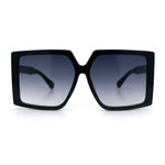 Womens Oversized Rectangular Butterfly Luxury Chic Plastic Sunglasses