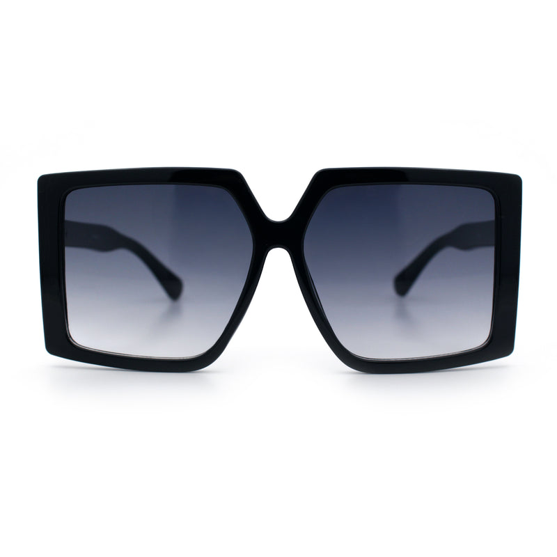Womens Oversized Rectangular Butterfly Luxury Chic Plastic Sunglasses