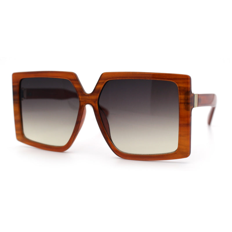 Womens Oversized Rectangular Butterfly Luxury Chic Plastic Sunglasses