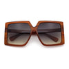 Womens Oversized Rectangular Butterfly Luxury Chic Plastic Sunglasses