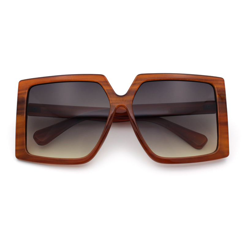 Womens Oversized Rectangular Butterfly Luxury Chic Plastic Sunglasses