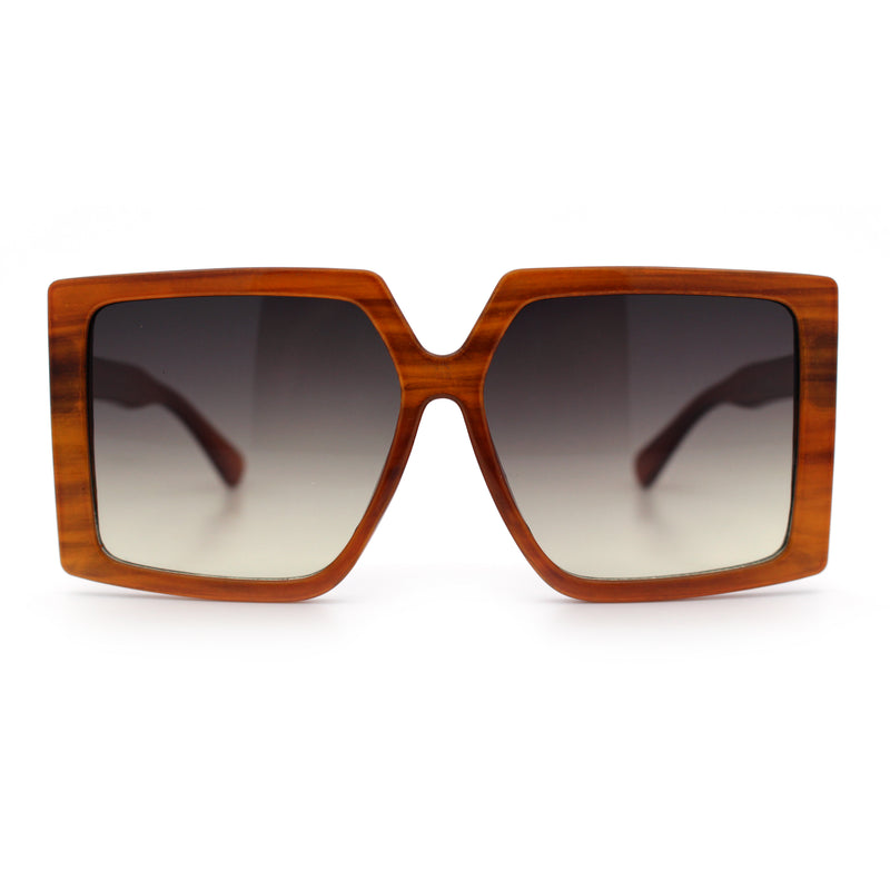 Womens Oversized Rectangular Butterfly Luxury Chic Plastic Sunglasses
