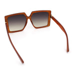 Womens Oversized Rectangular Butterfly Luxury Chic Plastic Sunglasses
