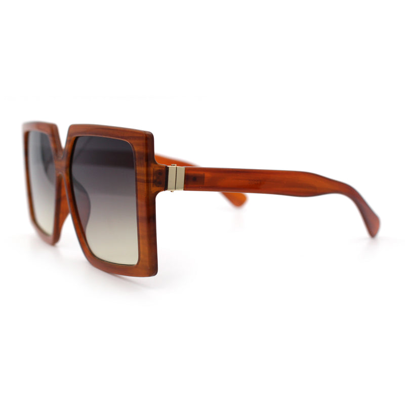 Womens Oversized Rectangular Butterfly Luxury Chic Plastic Sunglasses