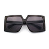 Womens Oversized Rectangular Butterfly Luxury Chic Plastic Sunglasses