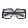 Womens Oversized Rectangular Butterfly Luxury Chic Plastic Sunglasses