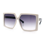 Womens Oversized Rectangular Butterfly Luxury Chic Plastic Sunglasses