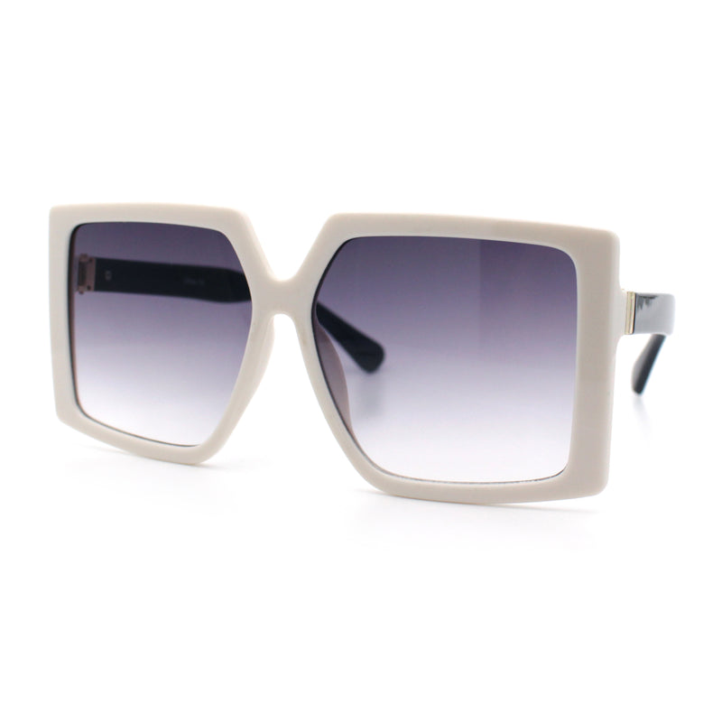 Womens Oversized Rectangular Butterfly Luxury Chic Plastic Sunglasses