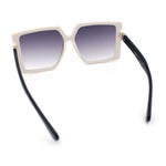 Womens Oversized Rectangular Butterfly Luxury Chic Plastic Sunglasses