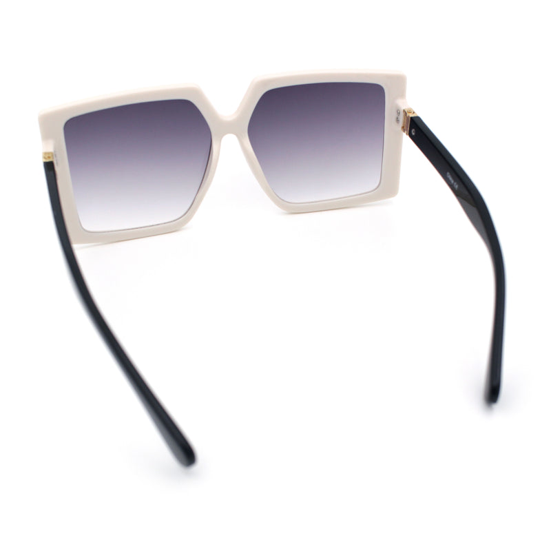 Womens Oversized Rectangular Butterfly Luxury Chic Plastic Sunglasses
