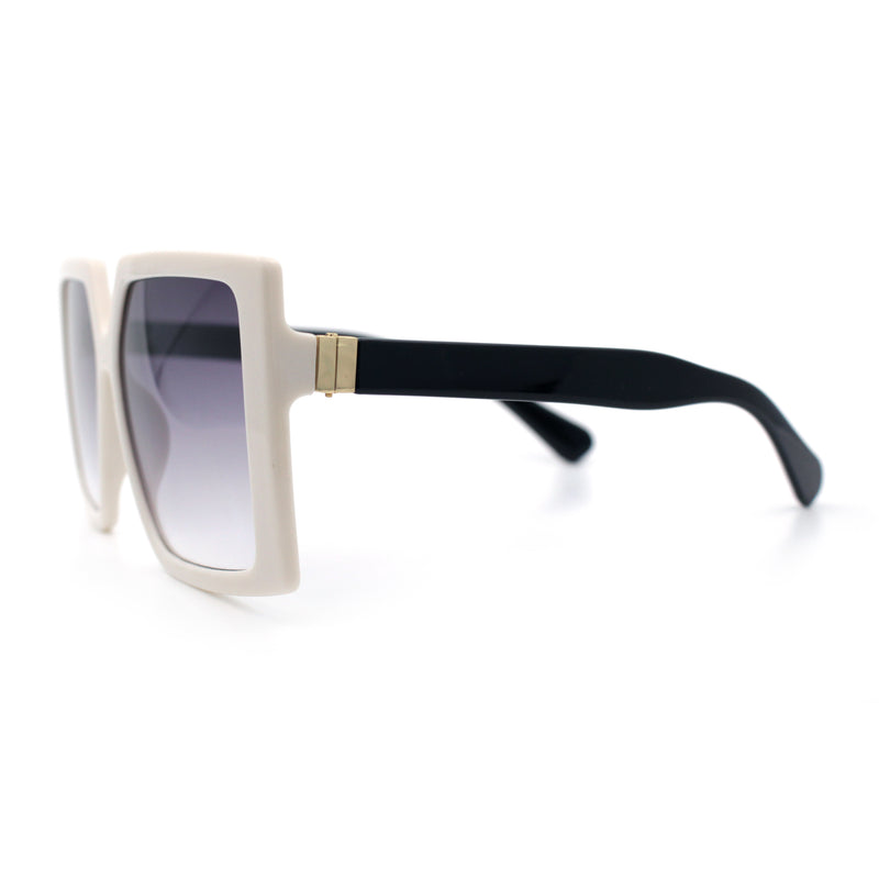 Womens Oversized Rectangular Butterfly Luxury Chic Plastic Sunglasses