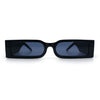 Squared Narrow Rectangle Plastic Thick Temple Slick Minimalist Sunglasses