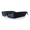 Squared Narrow Rectangle Plastic Thick Temple Slick Minimalist Sunglasses