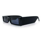 Squared Narrow Rectangle Plastic Thick Temple Slick Minimalist Sunglasses