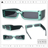 Squared Narrow Rectangle Plastic Thick Temple Slick Minimalist Sunglasses