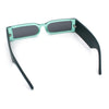 Squared Narrow Rectangle Plastic Thick Temple Slick Minimalist Sunglasses