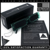 Squared Narrow Rectangle Plastic Thick Temple Slick Minimalist Sunglasses
