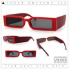 Squared Narrow Rectangle Plastic Thick Temple Slick Minimalist Sunglasses