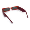 Squared Narrow Rectangle Plastic Thick Temple Slick Minimalist Sunglasses