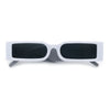 Squared Narrow Rectangle Plastic Thick Temple Slick Minimalist Sunglasses
