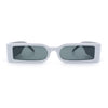 Squared Narrow Rectangle Plastic Thick Temple Slick Minimalist Sunglasses