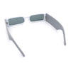 Squared Narrow Rectangle Plastic Thick Temple Slick Minimalist Sunglasses