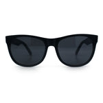 All Black Matte Inset Lens Trendy Hipster Horn Rim Plastic Sunglasses