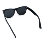 All Black Matte Inset Lens Trendy Hipster Horn Rim Plastic Sunglasses