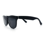 All Black Matte Inset Lens Trendy Hipster Horn Rim Plastic Sunglasses