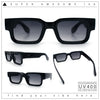 Narrow Rectangle Horn Rim Gentlmanly Thick Beveled Plastic Sunglasses
