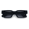 Narrow Rectangle Horn Rim Gentlmanly Thick Beveled Plastic Sunglasses