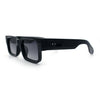 Narrow Rectangle Horn Rim Gentlmanly Thick Beveled Plastic Sunglasses