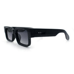 Narrow Rectangle Horn Rim Gentlmanly Thick Beveled Plastic Sunglasses