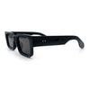 Narrow Rectangle Horn Rim Gentlmanly Thick Beveled Plastic Sunglasses