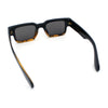 Narrow Rectangle Horn Rim Gentlmanly Thick Beveled Plastic Sunglasses