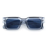 Narrow Rectangle Horn Rim Gentlmanly Thick Beveled Plastic Sunglasses