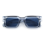 Narrow Rectangle Horn Rim Gentlmanly Thick Beveled Plastic Sunglasses