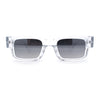 Narrow Rectangle Horn Rim Gentlmanly Thick Beveled Plastic Sunglasses
