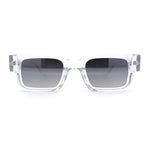 Narrow Rectangle Horn Rim Gentlmanly Thick Beveled Plastic Sunglasses