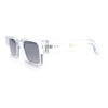 Narrow Rectangle Horn Rim Gentlmanly Thick Beveled Plastic Sunglasses