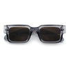 Narrow Rectangle Horn Rim Gentlmanly Thick Beveled Plastic Sunglasses
