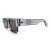 Narrow Rectangle Horn Rim Gentlmanly Thick Beveled Plastic Sunglasses