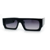 Narrow Rectangle Flat Top Horn Rim Thick Temple Plastic Sunglasses